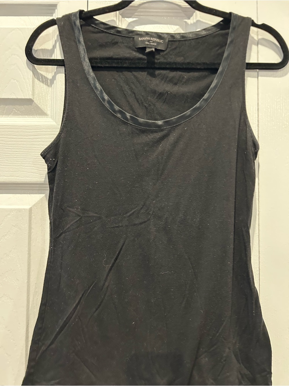 Banana Republic Black Tank with Satin Trim
